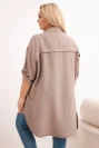 Damenbluse Plus Size aus Viskose mit längerem Rücken fango