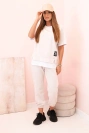 Women's butter set with short sleeves and pants beige
