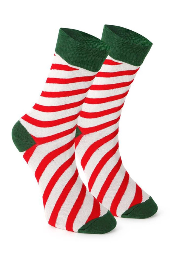 Unisex Christmas socks in a box – set of 2 pairs with Santa and stripes