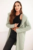 Women's cotton hoodie with an elongated front dark mint