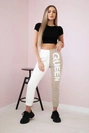 Damen-Jogginghose mit QUEEN-Schriftzug beige
