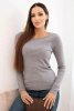Women's viscose sweater with a round neckline and fitted style gray