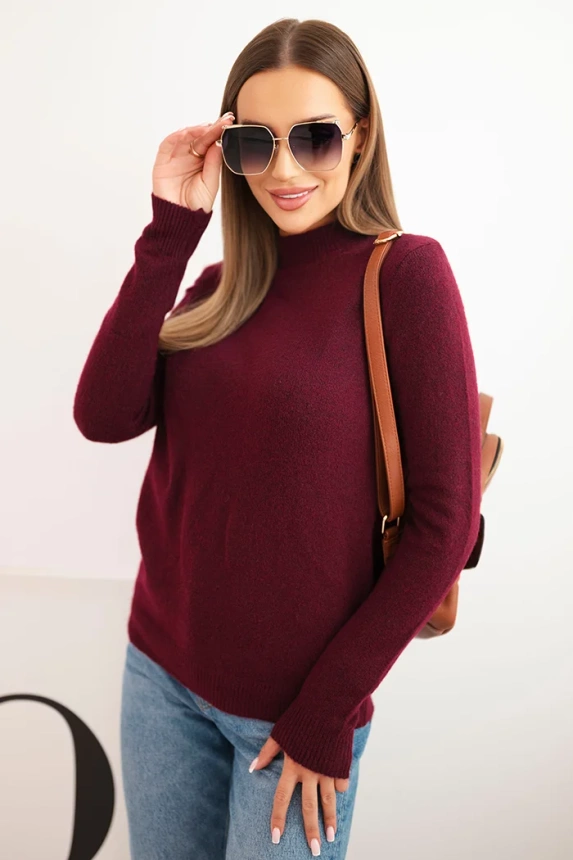 Damenpullover Alpaka mit Rundhalsausschnitt braun