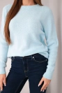 Damenpullover aus Baby-Alpaka mit langen Ärmeln blau