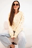 Women's viscose sweatshirt with long sleeves in small flowers yellow