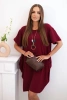 Suknelė su kišenėmis ir pakabuku tamsi bordo