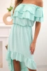 Women's off-the-shoulder dress with a longer back mint