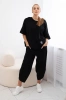 Cotton set blouse + trousers black