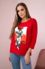 Blouse with graphics 3D Noteworthy red