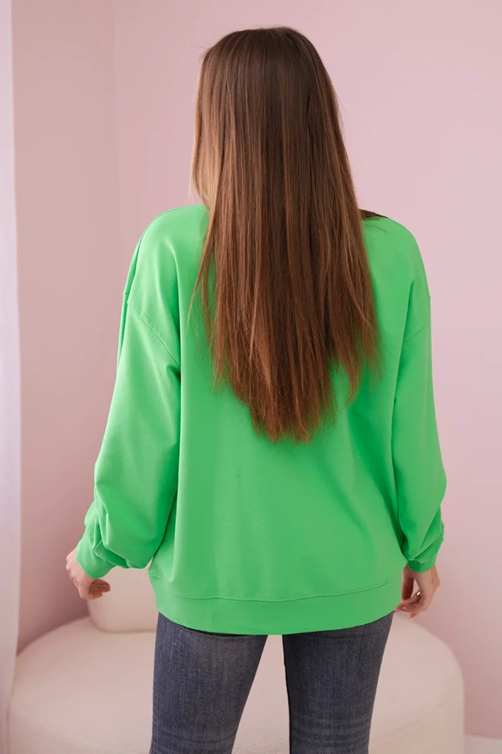 Baumwollbluse mit Schleife hellgrün