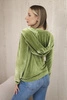 Velor sweatshirt with a hood green