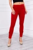 Spalvoto džinso kelnės su lankeliu raudonos spalvos