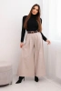 Damenhose mit weitem Bein und Gürtel beige