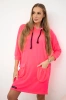 Hooded dress pink neon