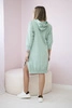 Dress with a hood and longer back dark mint