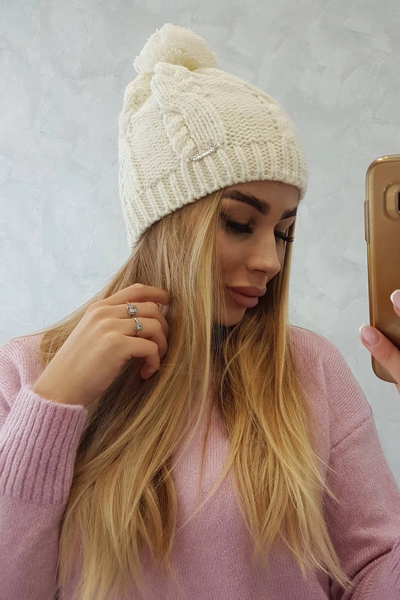 Mütze mit Vlies Stefania K278 ecru