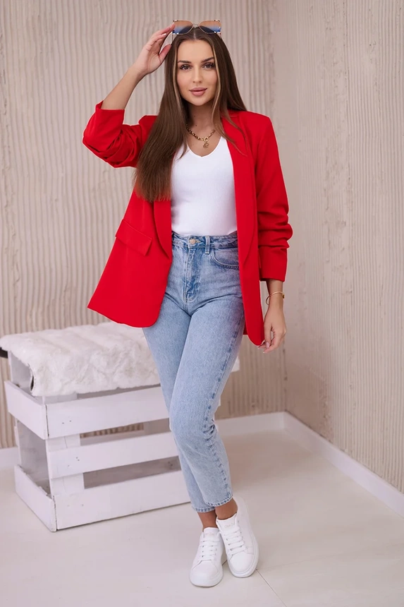 Elegant jacket with lapels red