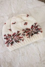 Women's cap Florencja K350 ecru+red