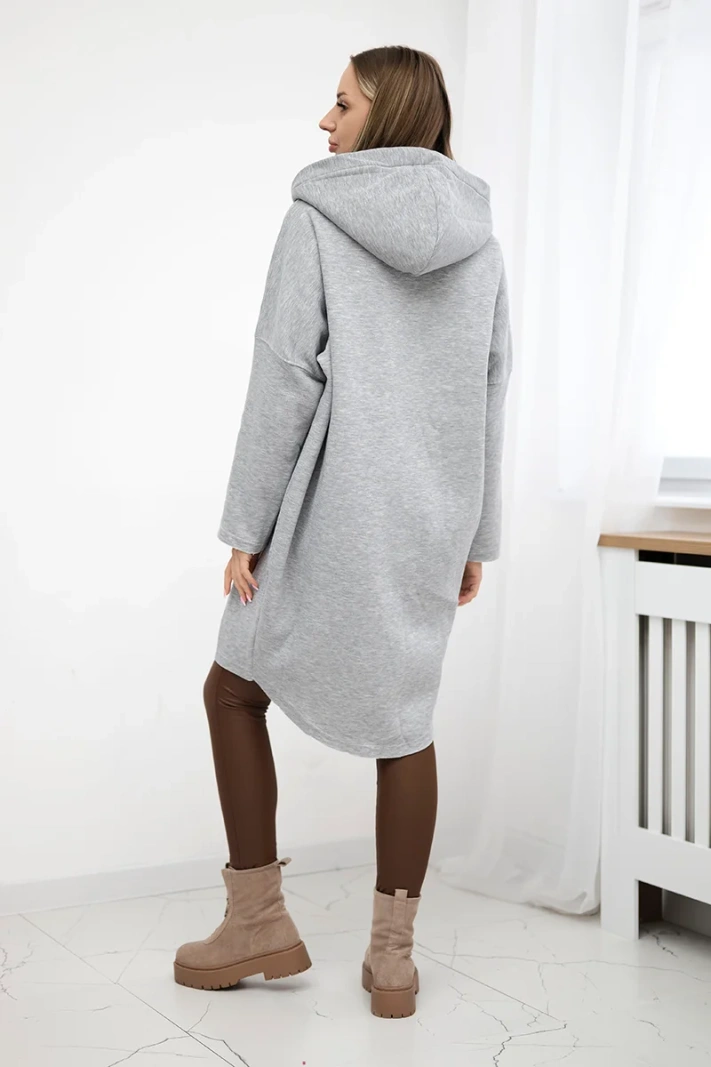Insulated sweatshirt with a longer back grey