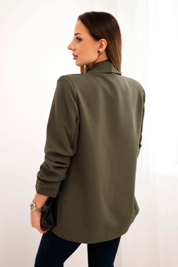 Elegantná bunda s chlopňami khaki