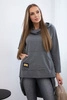 Sweatshirt with long back and hood graphite