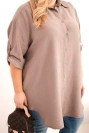 Dámská košile Plus Size z viskózy s delším zadním dílem fango