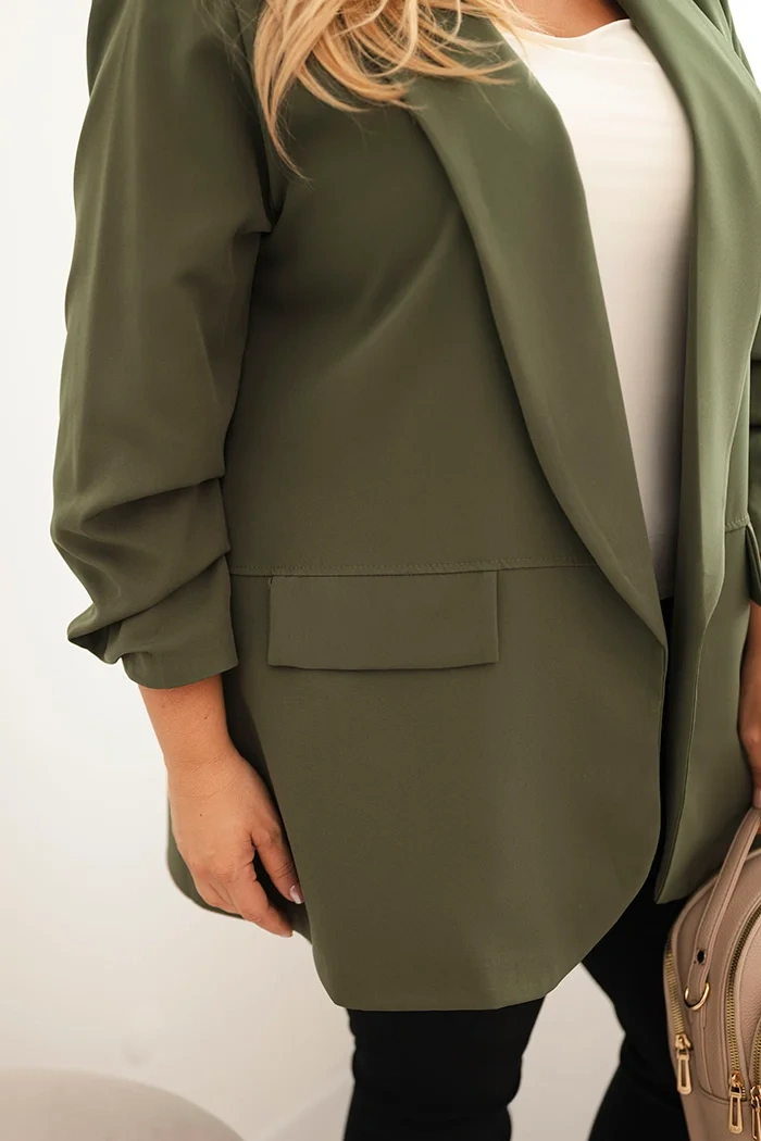 Damenjacke Plus Size elegant khaki