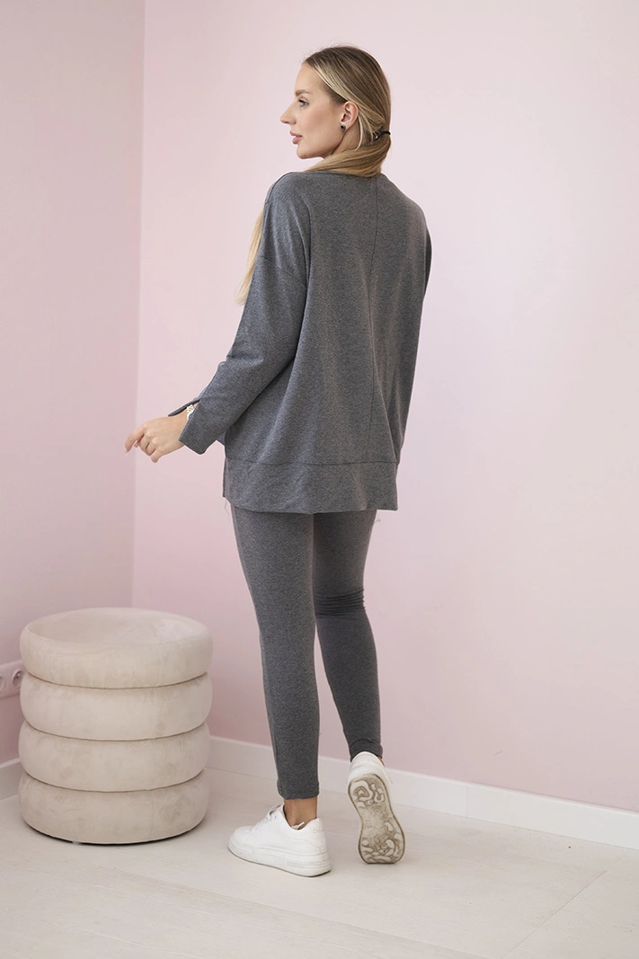 Set mit Oversize-Bluse in Graphit