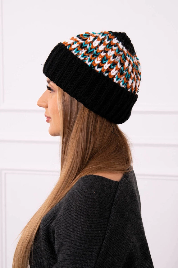 Women's cap Iris K348 black+mint