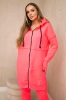 Insulated set with a long sweatshirt pink neon