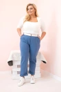 Damen Baumwollhose in Plus Size mit Gürtel denim