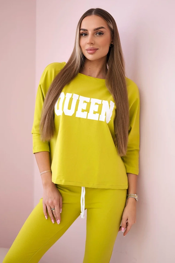 Set with Queen print kiwi