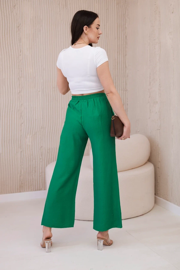 Viscose wide-leg trousers green