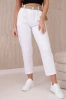 Trousers with wide belt white