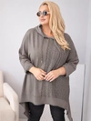 Mikina dámska bavlnená Plus Size s kapucňou a pletenou vsadkou fango