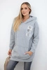 Hooded sweatshirt with patches gray