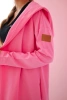 Long cardigan with hood light pink