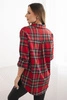 Women's checkered shirt with a longer back red