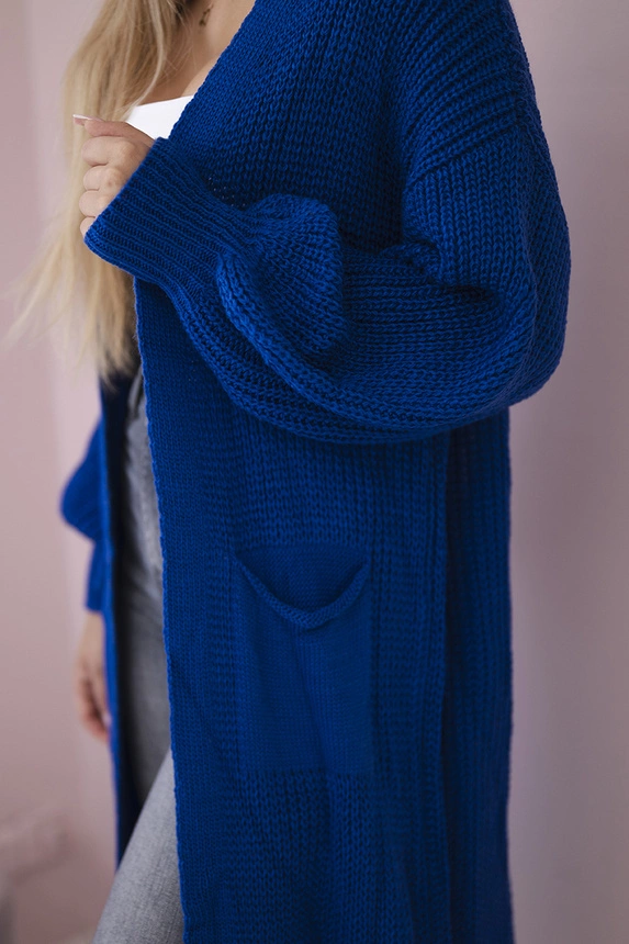 Svetr dlouhý kardigan chrpově modrá