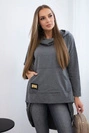 Sweatshirt mit Kapuze und langem Rücken in Graphit