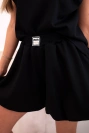 Women's butter set with a sleeveless blouse and wide-leg shorts black