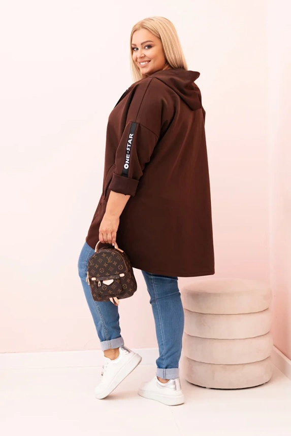 Women's butter-colored sweatshirt with decorative sleeves black