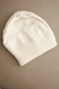 Women's winter hat with ribbed knit wool K471 ecru