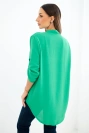 Blouse with a longer back green