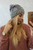 Čapica s fleece Dolores K303 grafit+čierna+tmavošedá