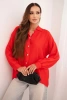 Elegant women's shirt made of viscose with decorative buttons red