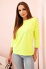 Damenbluse mit U-Boot-Ausschnitt gelbes Neon
