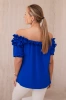Spanish blouse with a small frill cornflower blue