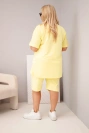 Women's Plus Size cotton set with blouse and shorts yellow