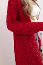 Sweater long cardigan Super KID Mohair red